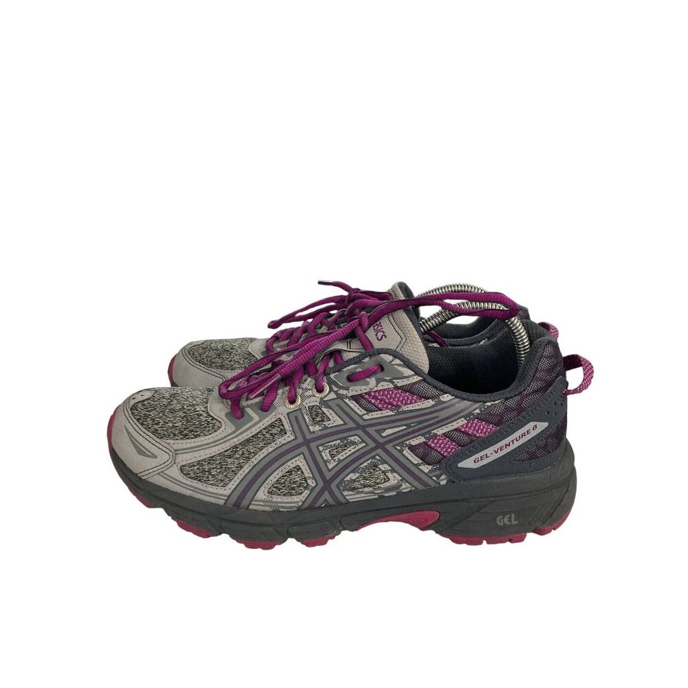 Asics Gel-Venture 6 Women's Size 8 Gray Purple  Trail Running sneaker Shoe